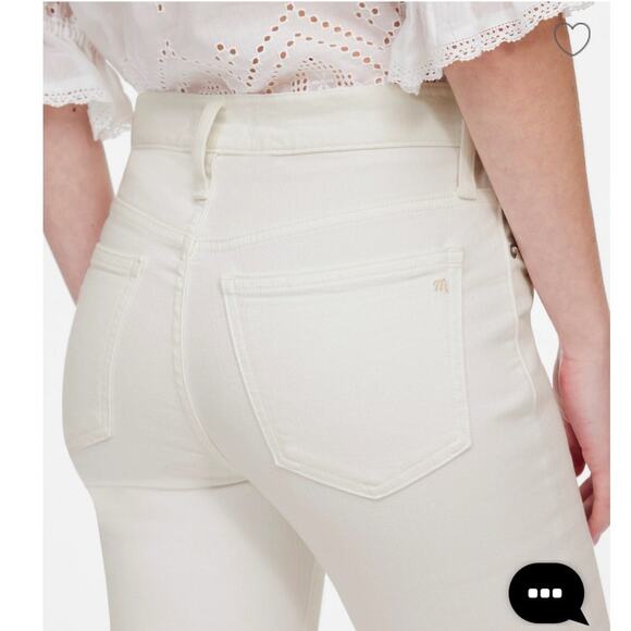 NWT Madewell Tall Kick Out Crop Jeans in Pure White Size 33T - Picture 9 of 15